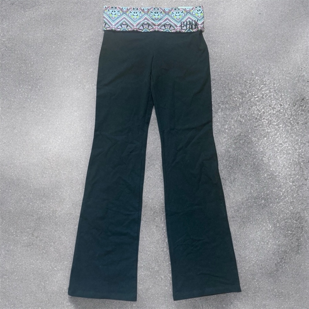 Pink by Victorias Secret NWT Black Flare Bootcut Yoga Pants tribal waistband